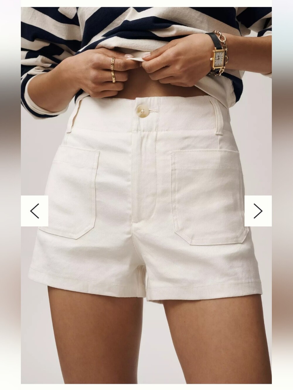Anthropologie Maeve The Colette Linen Blend High Rise Shorts 32 EUC